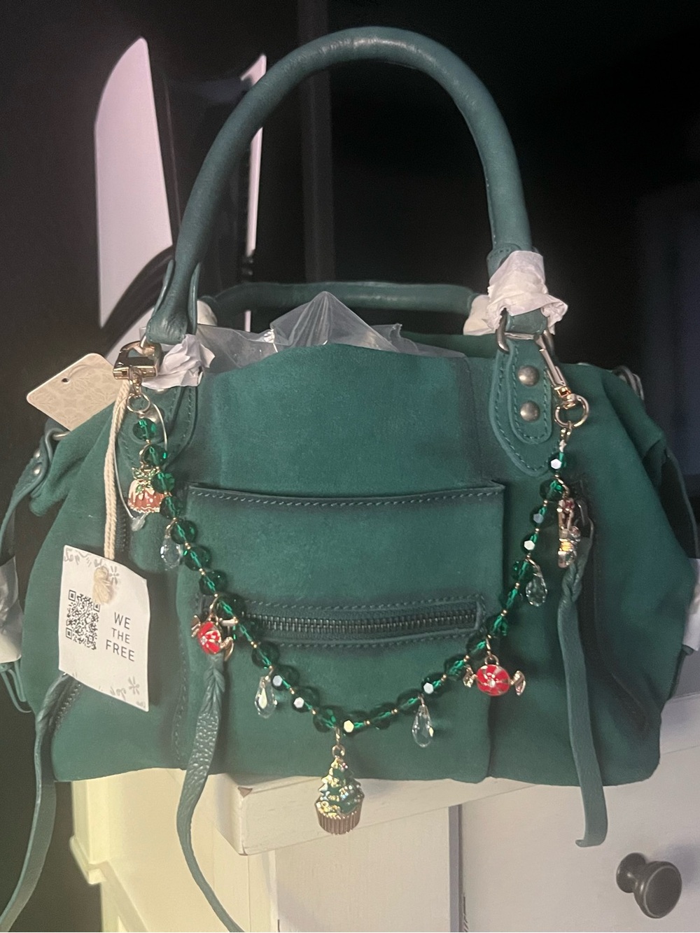 We The Free Suede Baby Emerson Bag~Forest Dew RARE 🌸 - Picture 5 of 5